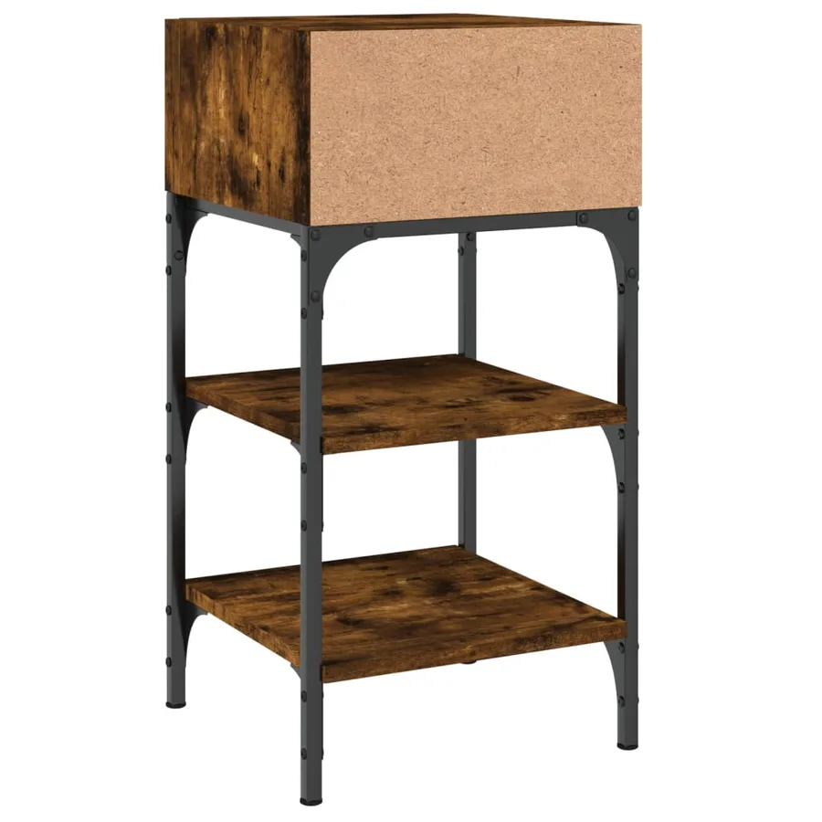 Tables de chevet 2pcs chêne fumé 35x34,5x70 c bois d’ingénierie - 7