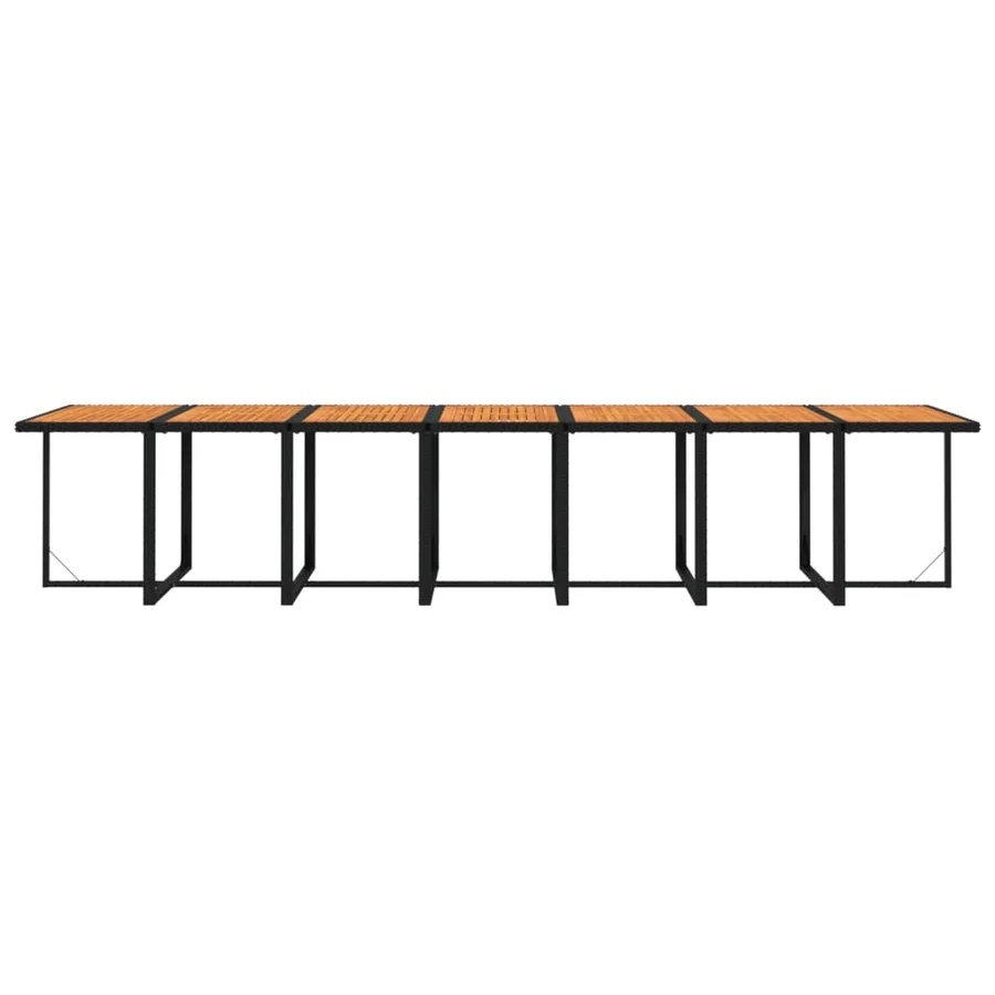 Ensemble à manger de jardin coussins 19 pcs Noir Résine tressée - 11