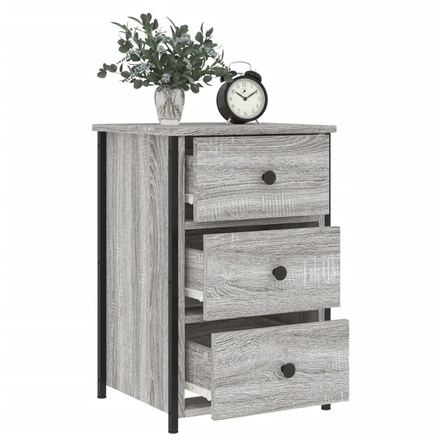 Table de chevet sonoma gris 40x36x60 cm bois d'ingénierie - 4
