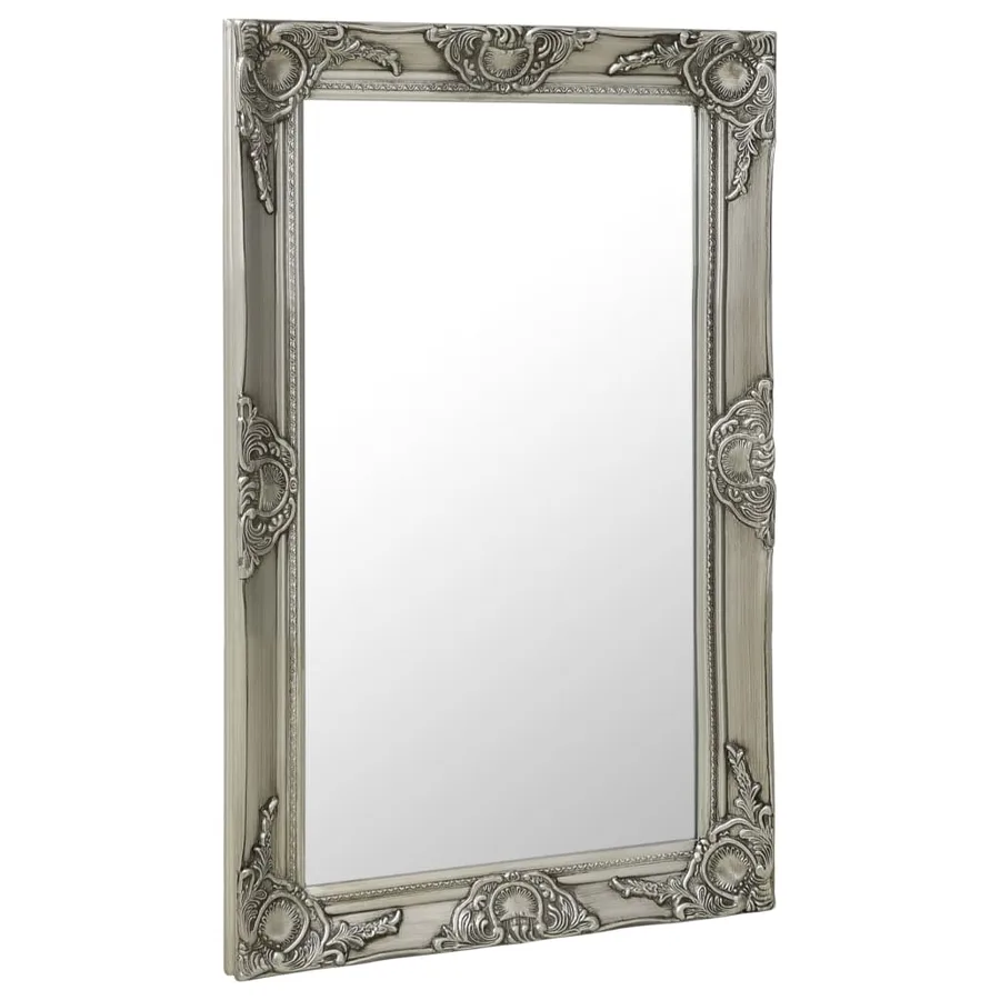 Miroir mural style baroque 50x80 cm Argenté - 2
