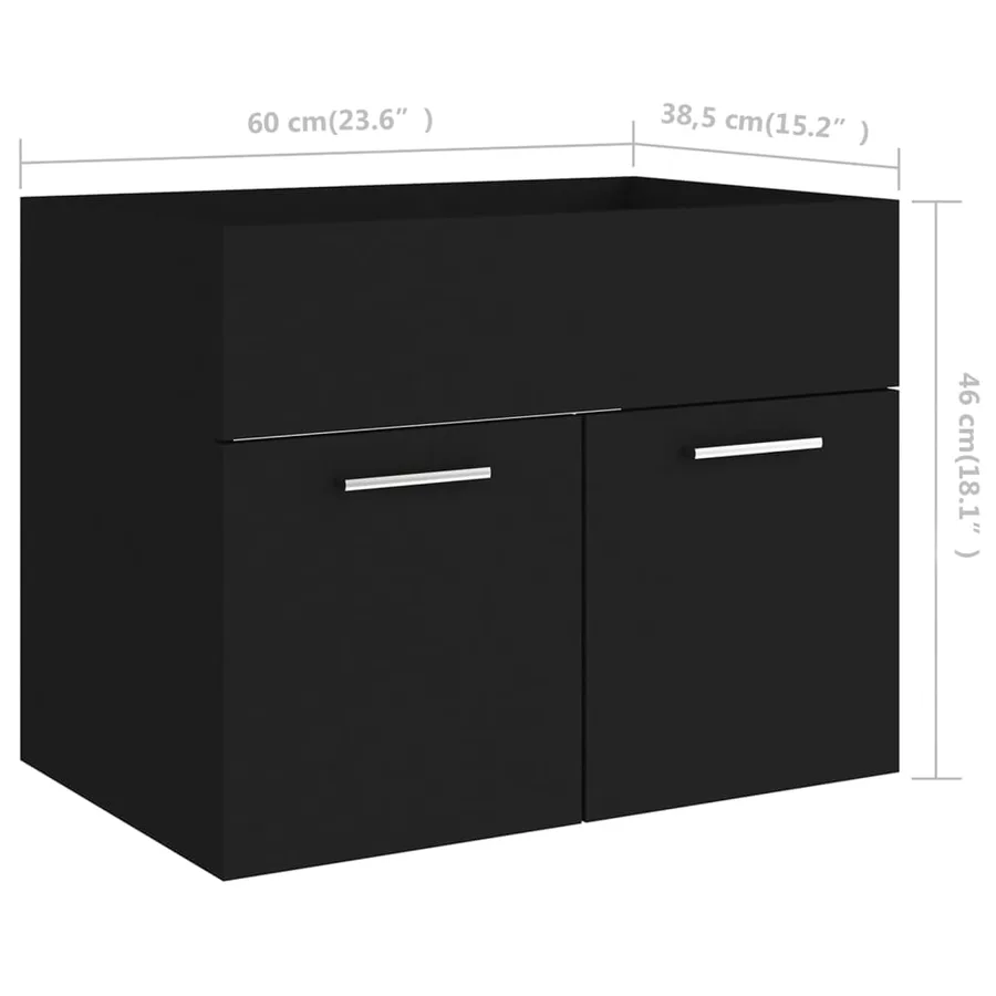 Ensemble de meubles de salle de bain Noir Aggloméré - 14