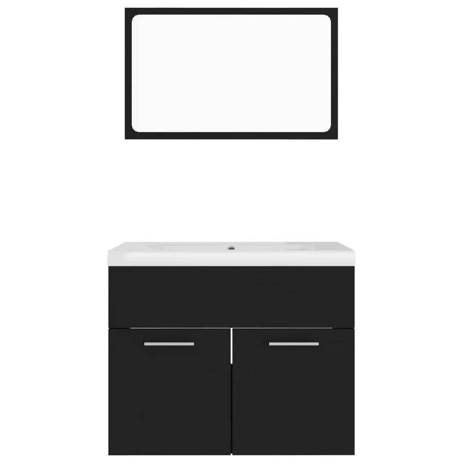 Ensemble de meubles de salle de bain Noir Aggloméré - 4