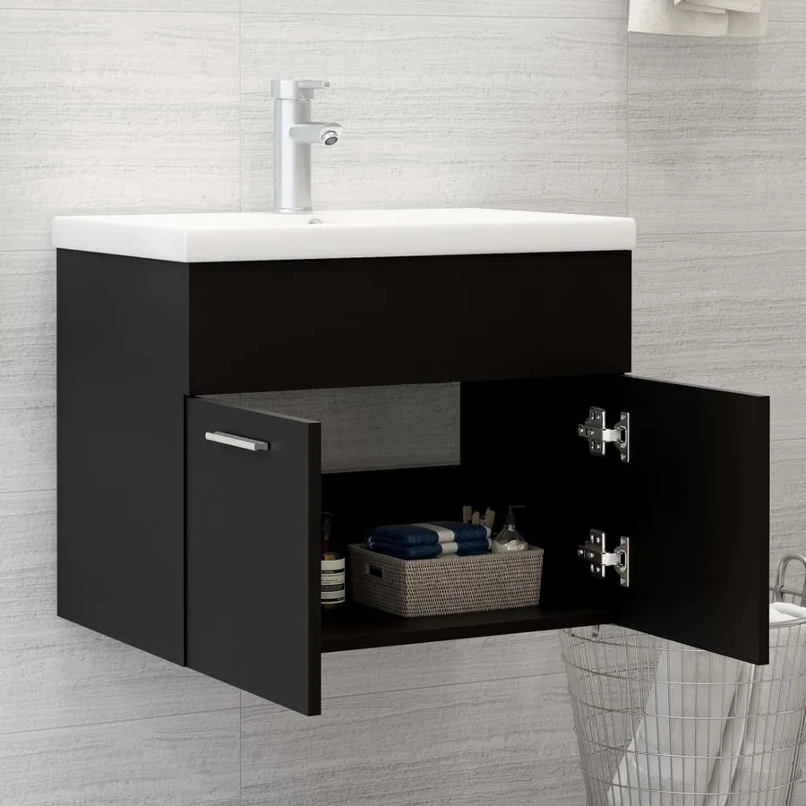 Ensemble de meubles de salle de bain Noir Aggloméré - 7