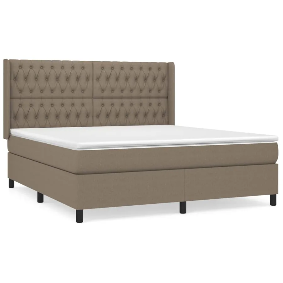 Sommier à lattes de lit avec matelas Taupe 180x200 cm Tissu - 2