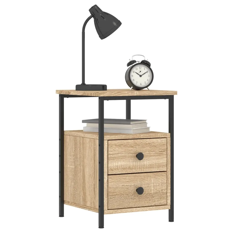 Tables de chevet 2pcs chêne sonoma 34x35,5x50cm bois ingénierie - 3