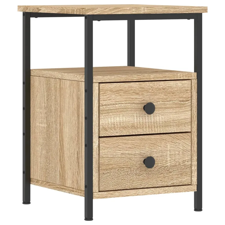 Tables de chevet 2pcs chêne sonoma 34x35,5x50cm bois ingénierie - 5