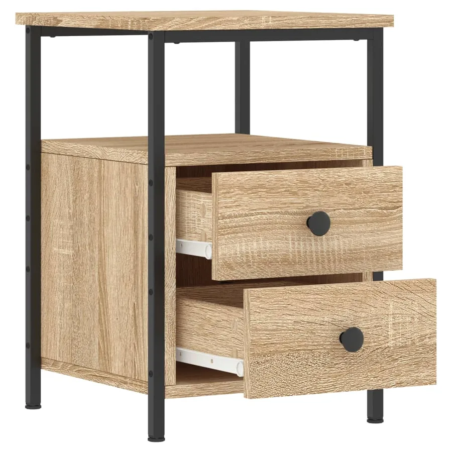 Tables de chevet 2pcs chêne sonoma 34x35,5x50cm bois ingénierie - 7