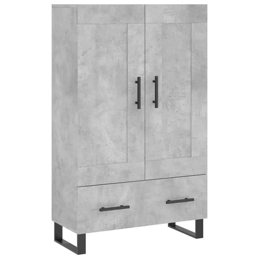 Buffet haut gris béton 69,5x31x115 cm bois d'ingénierie - 2