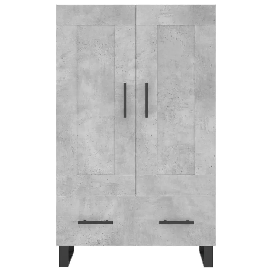 Buffet haut gris béton 69,5x31x115 cm bois d'ingénierie - 5