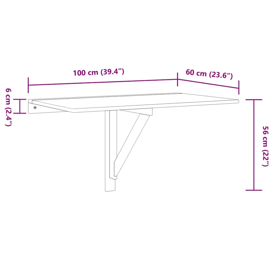 Table murale rabattable Blanc 100x60 cm - 9
