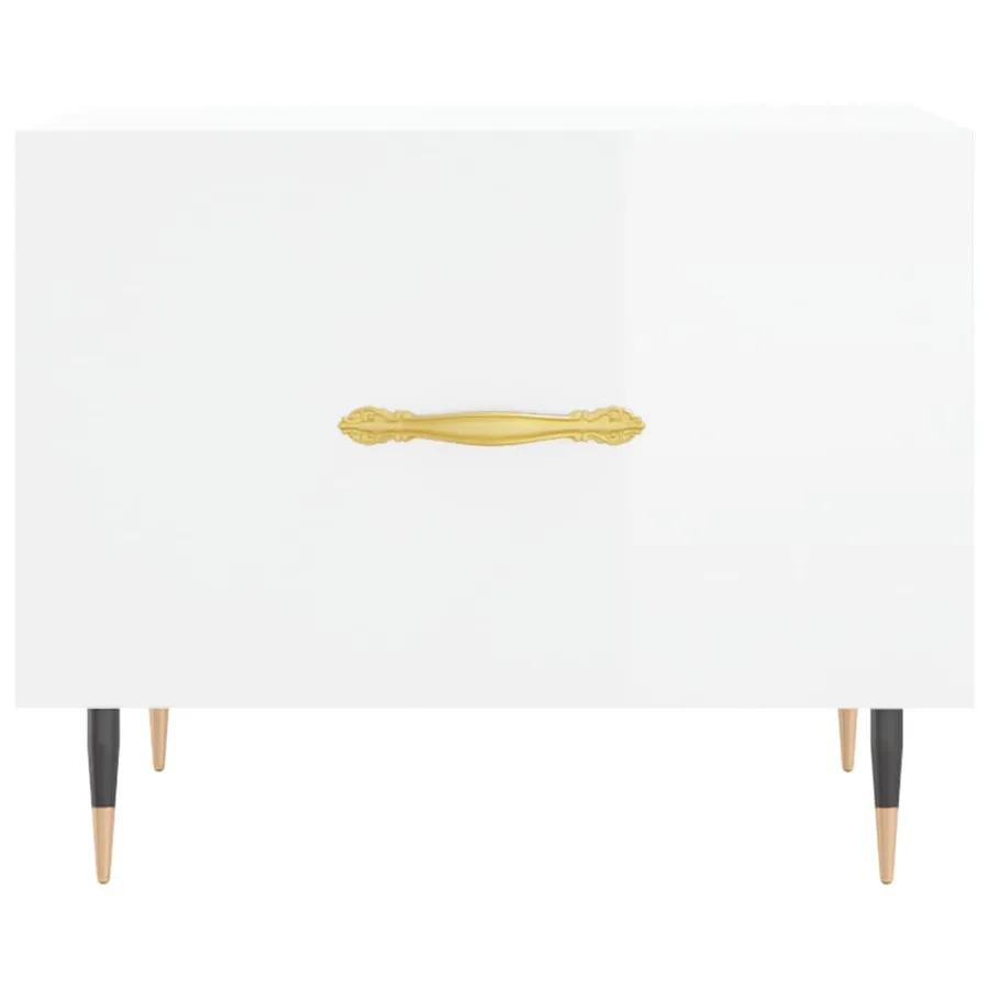 Tables basses 2 pcs blanc brillant 50x50x40cm bois d'ingénierie - 6
