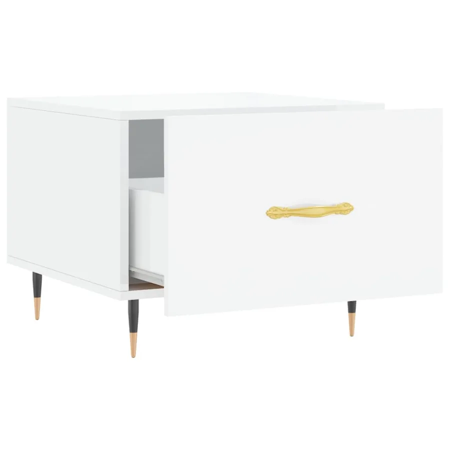 Tables basses 2 pcs blanc brillant 50x50x40cm bois d'ingénierie - 7