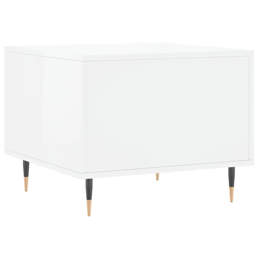 Tables basses 2 pcs blanc brillant 50x50x40cm bois d'ingénierie - 9