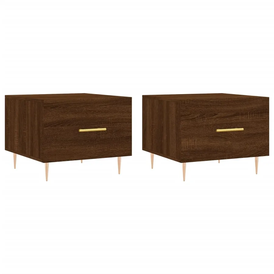 Tables basses 2 pcs chêne marron 50x50x40 cm bois d'ingénierie - 2