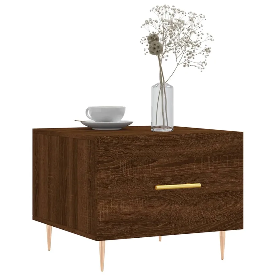 Tables basses 2 pcs chêne marron 50x50x40 cm bois d'ingénierie - 3