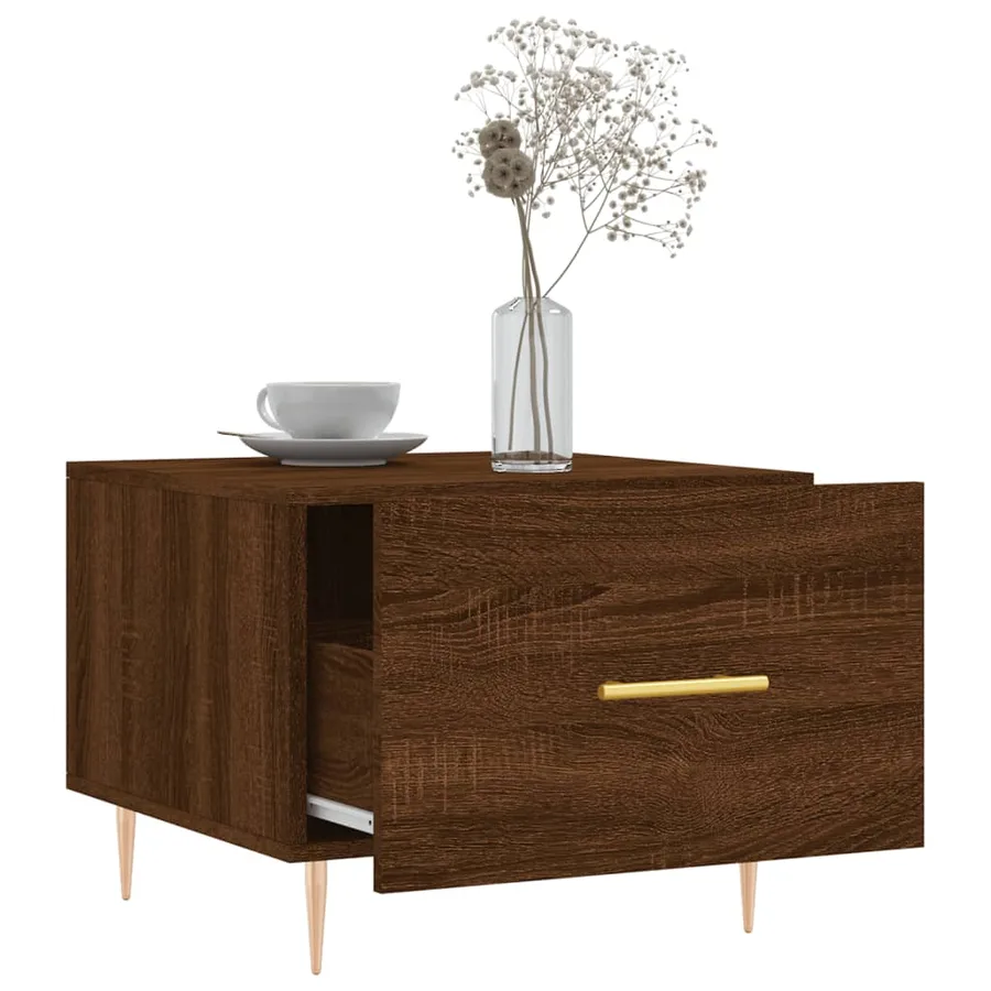 Tables basses 2 pcs chêne marron 50x50x40 cm bois d'ingénierie - 4