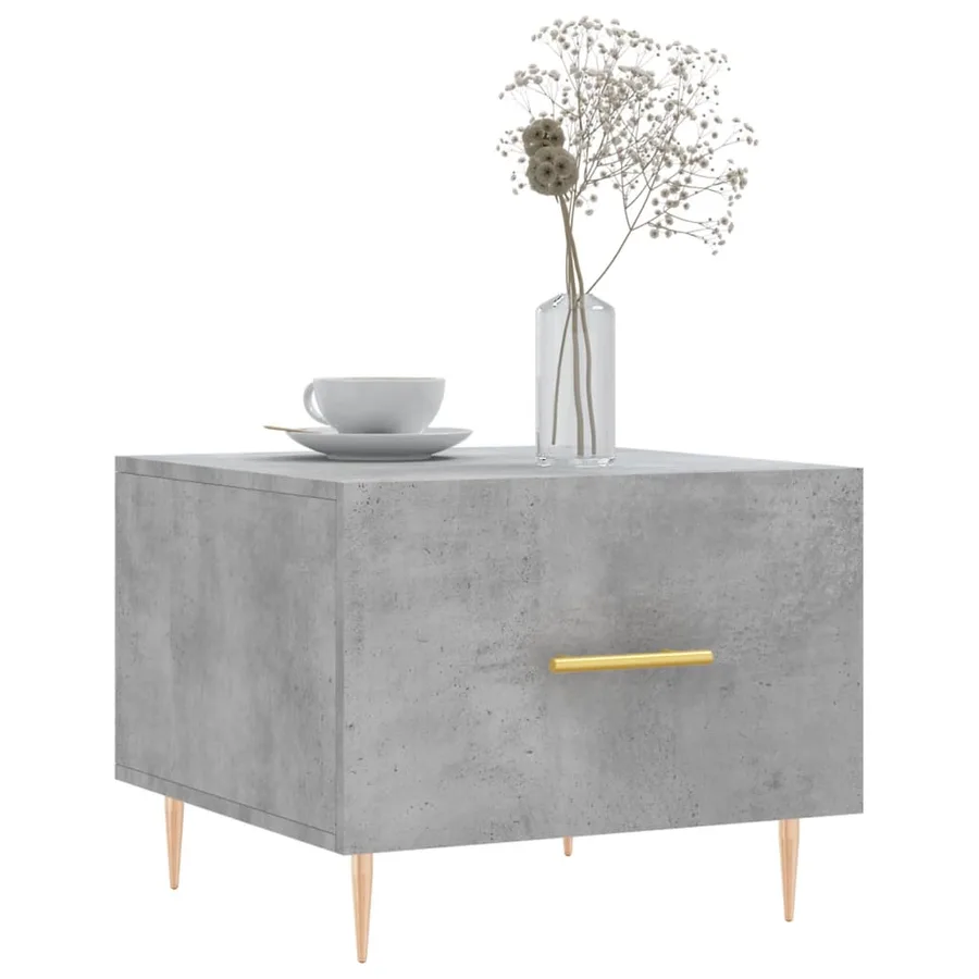 Table basse gris béton 50x50x40 cm bois d'ingénierie - 3