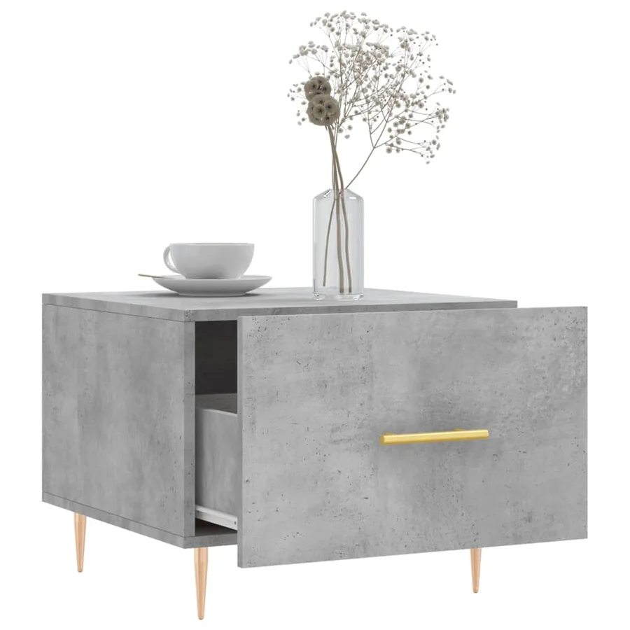 Table basse gris béton 50x50x40 cm bois d'ingénierie - 4