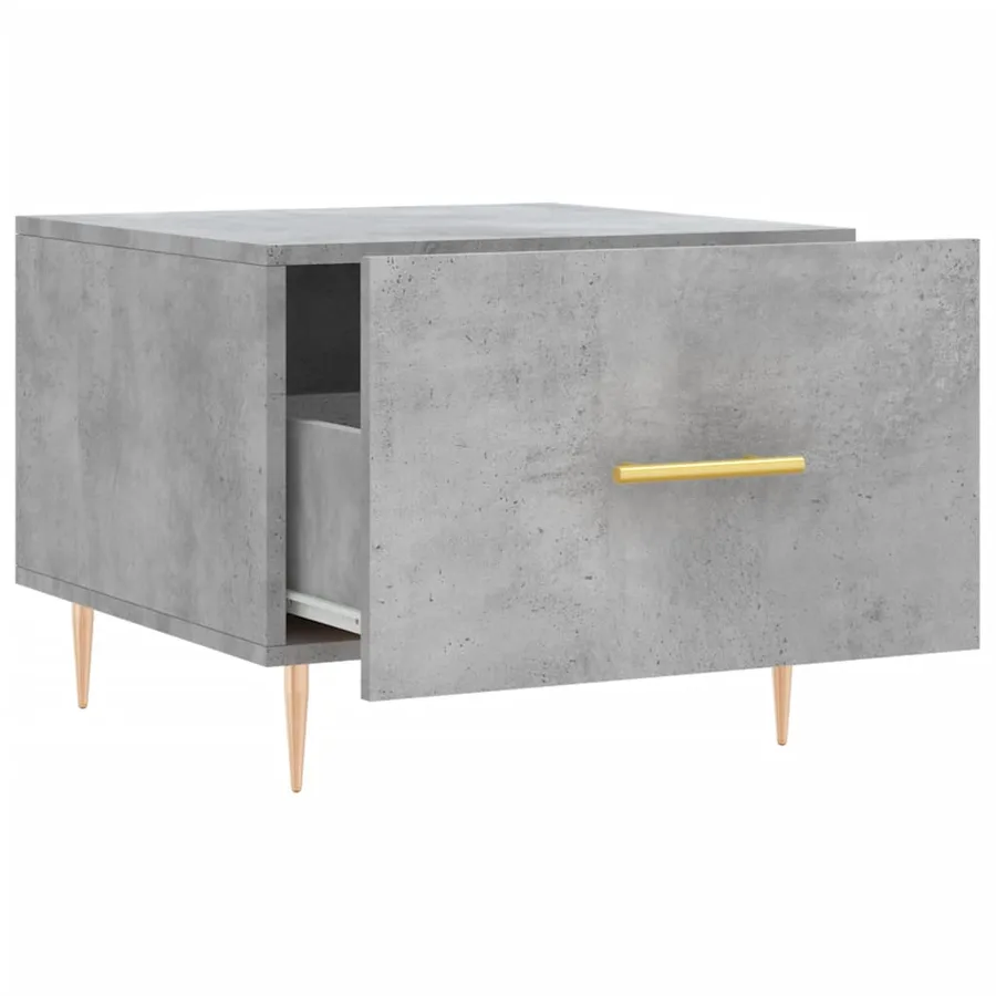 Table basse gris béton 50x50x40 cm bois d'ingénierie - 6