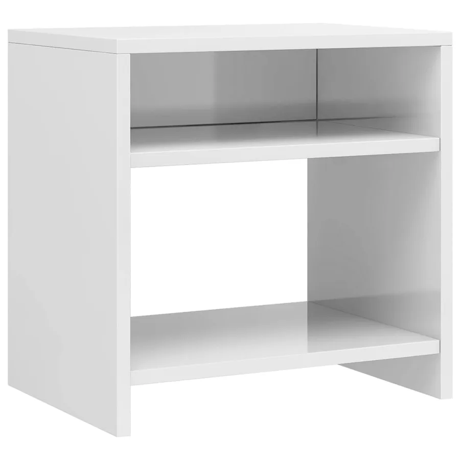 Table de chevet Blanc brillant 40x30x40 cm bois d'ingénierie - 2
