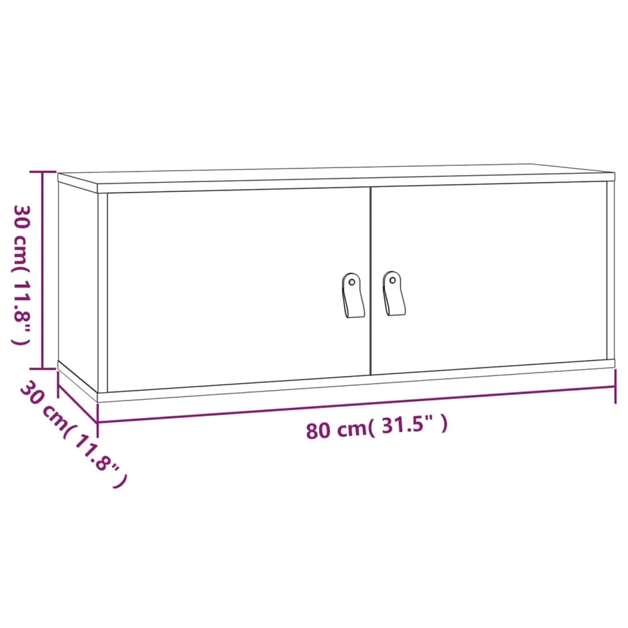 Armoires murales 2 pcs 80x30x30 cm Bois de pin massif - 12