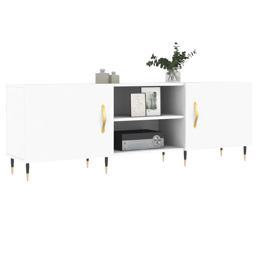 Meuble TV blanc 150x30x50 cm bois d'ingénierie - 3