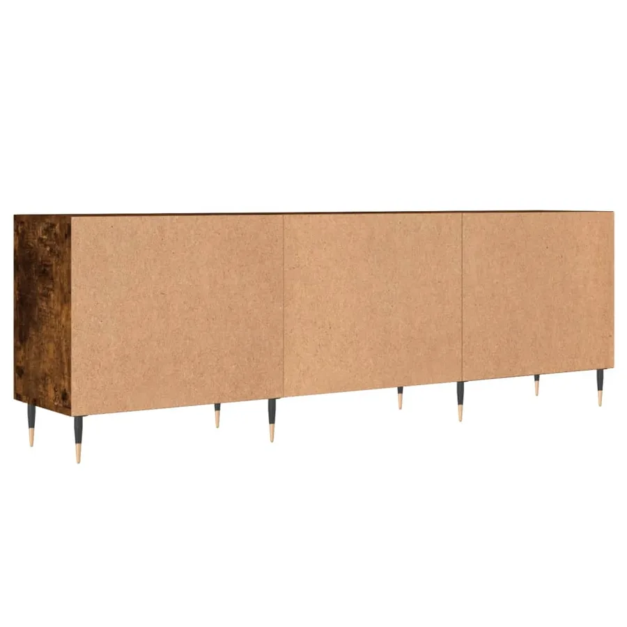 Meuble TV chêne fumé 150x30x50 cm bois d'ingénierie - 8