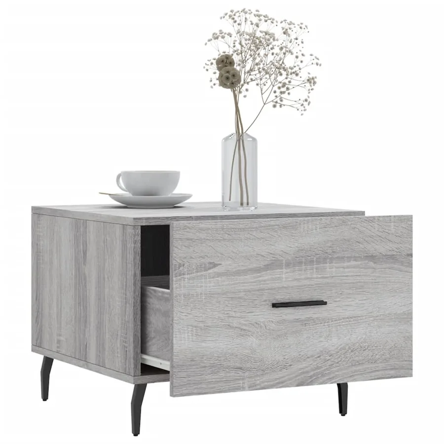 Tables basses 2 pcs sonoma gris 50x50x40 cm bois d'ingénierie - 4