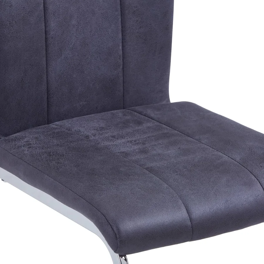 Chaises à manger cantilever lot de 2 gris similicuir daim - 5