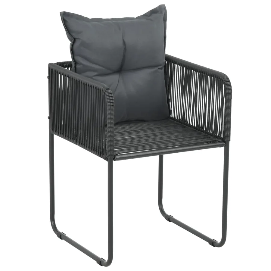 Ensemble à manger de jardin 7 pcs Noir - 5