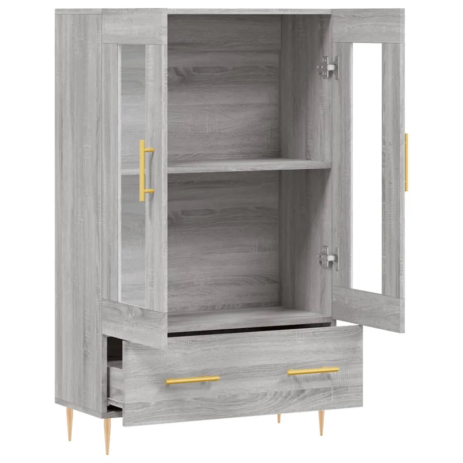 Buffet haut sonoma gris 69,5x31x115 cm bois d'ingénierie - 5