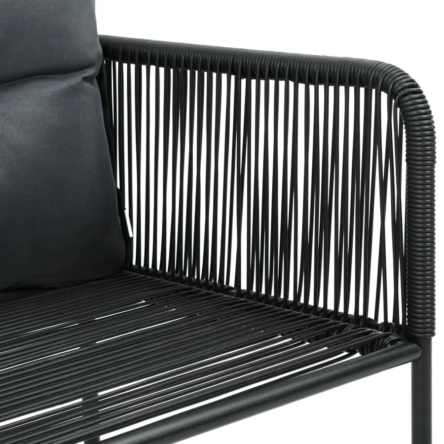 Chaises d'extérieur lot de 6 avec oreillers Résine tressée Noir - 5