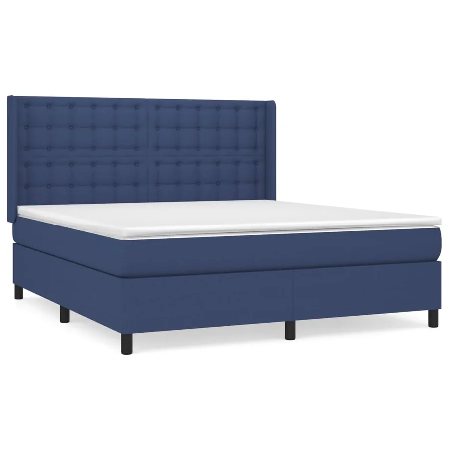 Sommier à lattes de lit avec matelas Bleu 180x200 cm Tissu - 2
