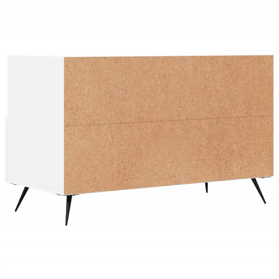 Meuble TV Blanc 80x36x50 cm Bois d'ingénierie - 8