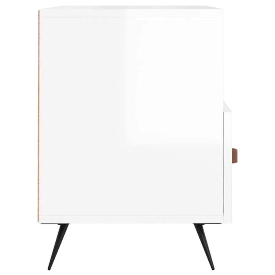 Meuble TV Blanc brillant 80x36x50 cm Bois d'ingénierie - 7