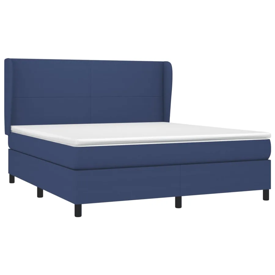 Sommier à lattes de lit avec matelas Bleu 180x200 cm Tissu - 3
