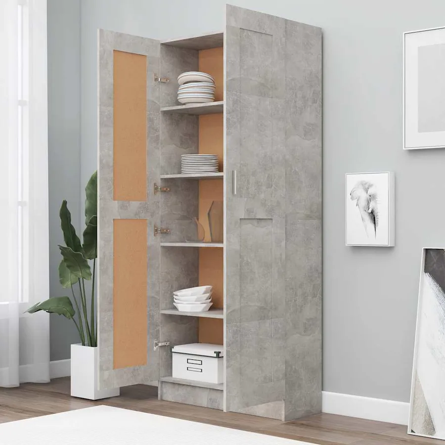 Bibliothèque Gris béton 82,5x30,5x185,5 cm Bois d'ingénierie - 3