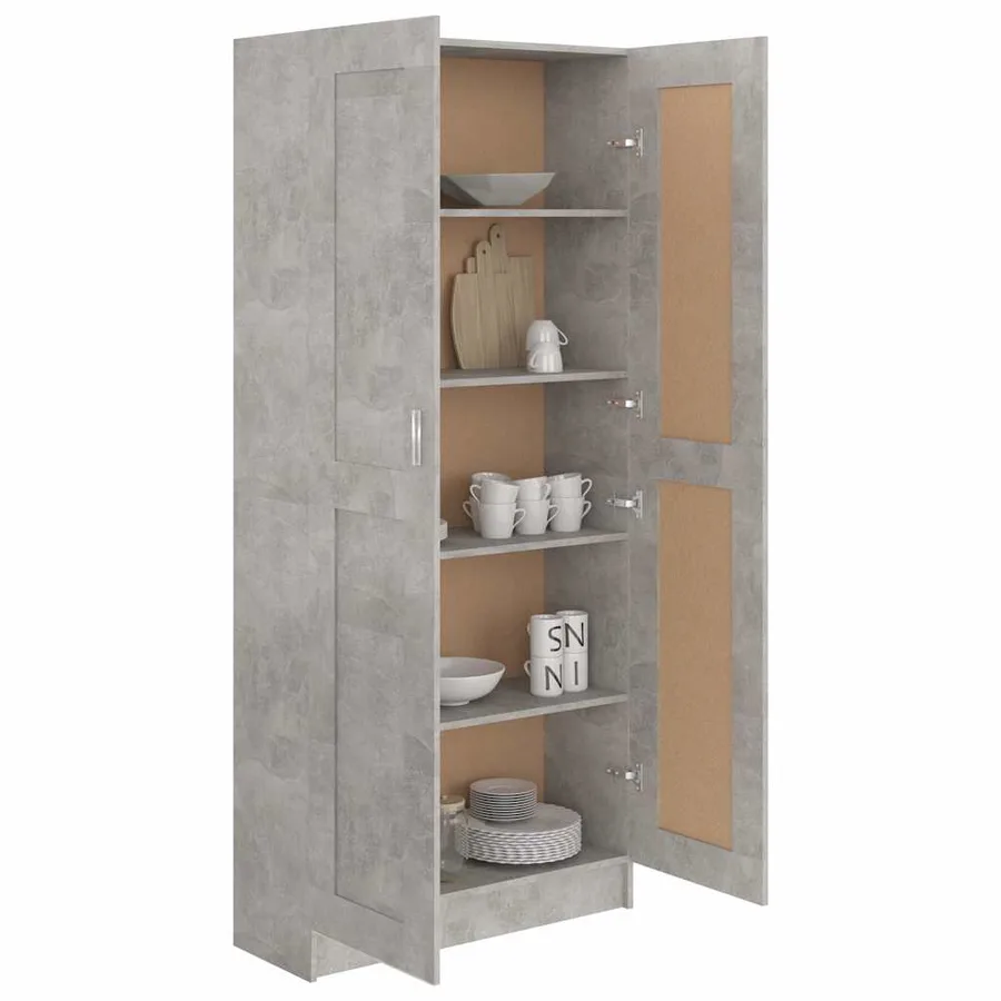 Bibliothèque Gris béton 82,5x30,5x185,5 cm Bois d'ingénierie - 7