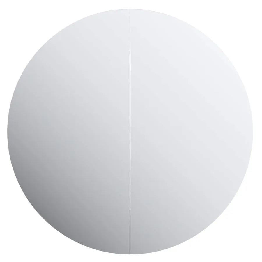 Armoire de salle de bain miroir rond et LED Noir 54x54x17,5 cm - 6