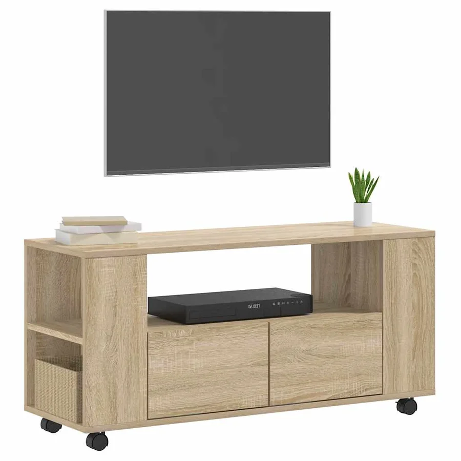 Meubles TV chêne sonoma 102x34,5x43 cm bois d'ingénierie - 3