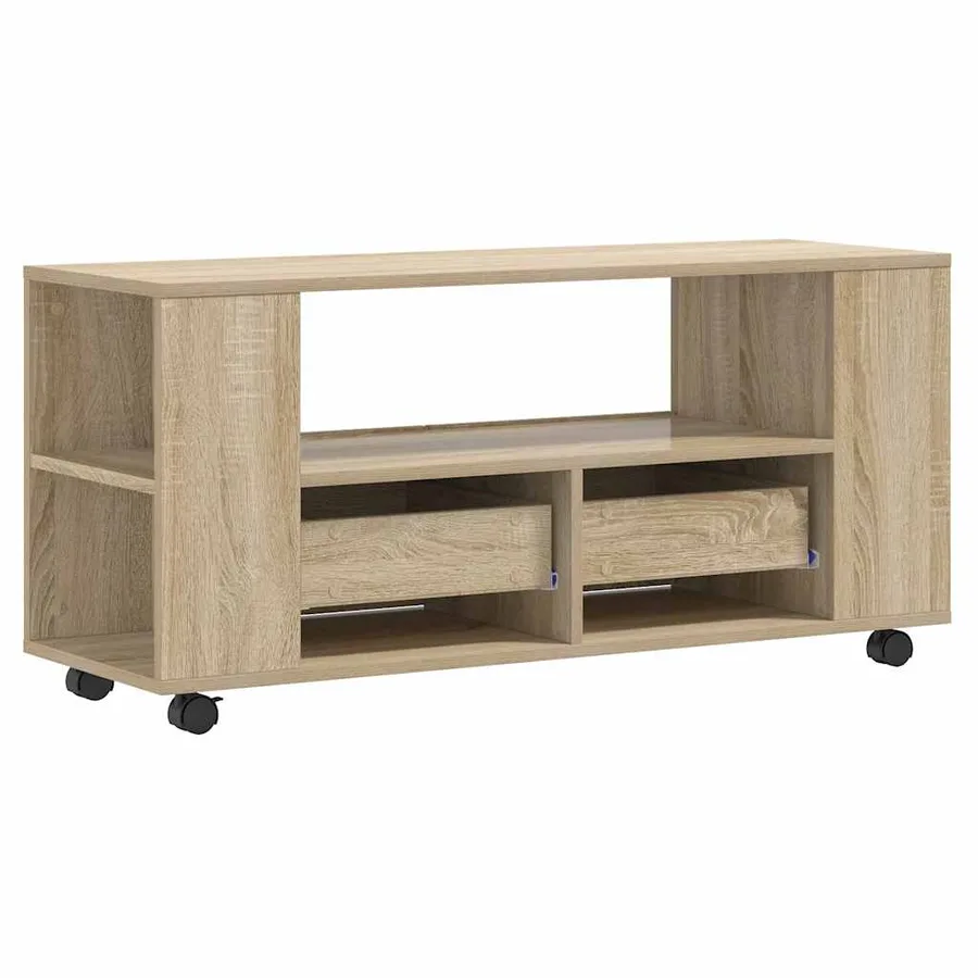Meubles TV chêne sonoma 102x34,5x43 cm bois d'ingénierie - 7