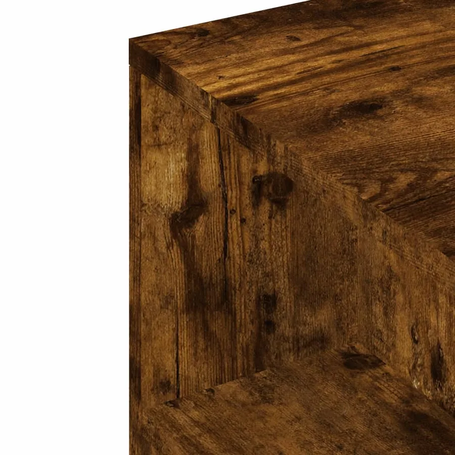 Meuble TV chêne fumé 102x34,5x43 cm bois d'ingénierie - 9