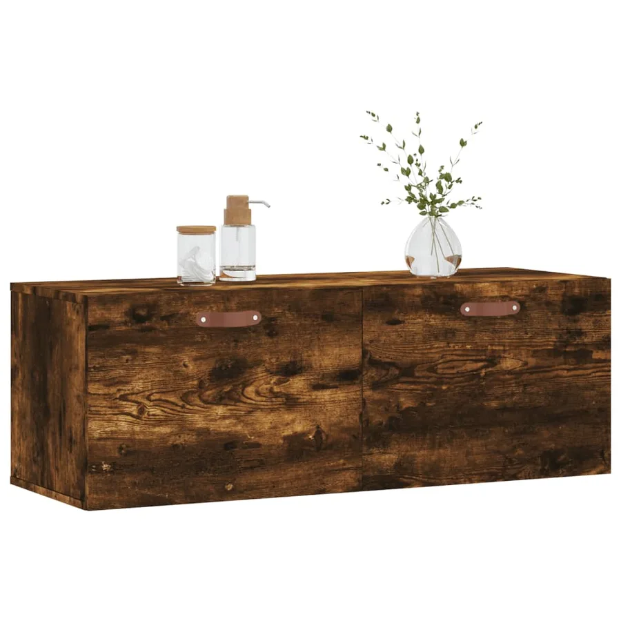 Armoire murale Chêne fumé 100x36,5x35 cm Bois d'ingénierie - 9