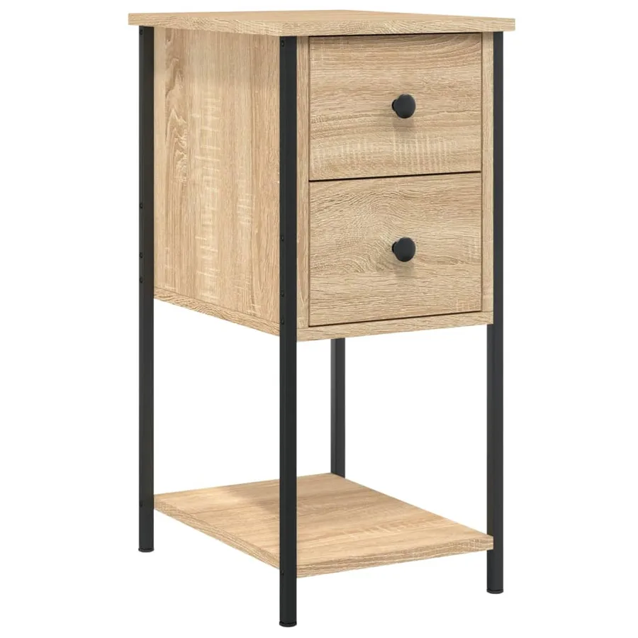 Tables de chevet 2pcs chêne sonoma 32x42x70cm bois d'ingénierie - 3