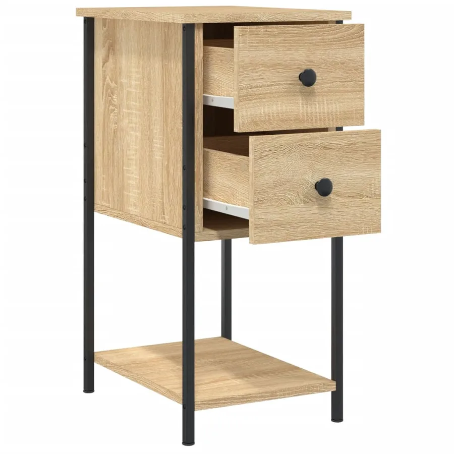 Tables de chevet 2pcs chêne sonoma 32x42x70cm bois d'ingénierie - 6