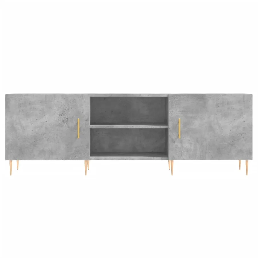 Meuble TV gris béton 150x30x50 cm bois d'ingénierie - 5