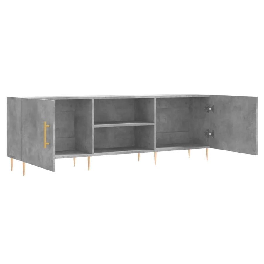 Meuble TV gris béton 150x30x50 cm bois d'ingénierie - 6