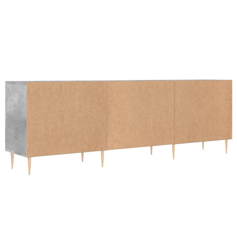Meuble TV gris béton 150x30x50 cm bois d'ingénierie - 8