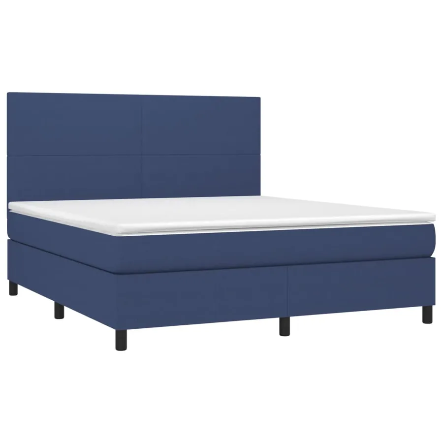Sommier à lattes de lit avec matelas Bleu 180x200 cm Tissu - 3