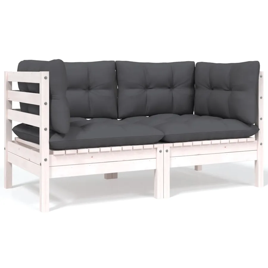 Salon de jardin 4 pcs avec coussins bois de pin massif - 4